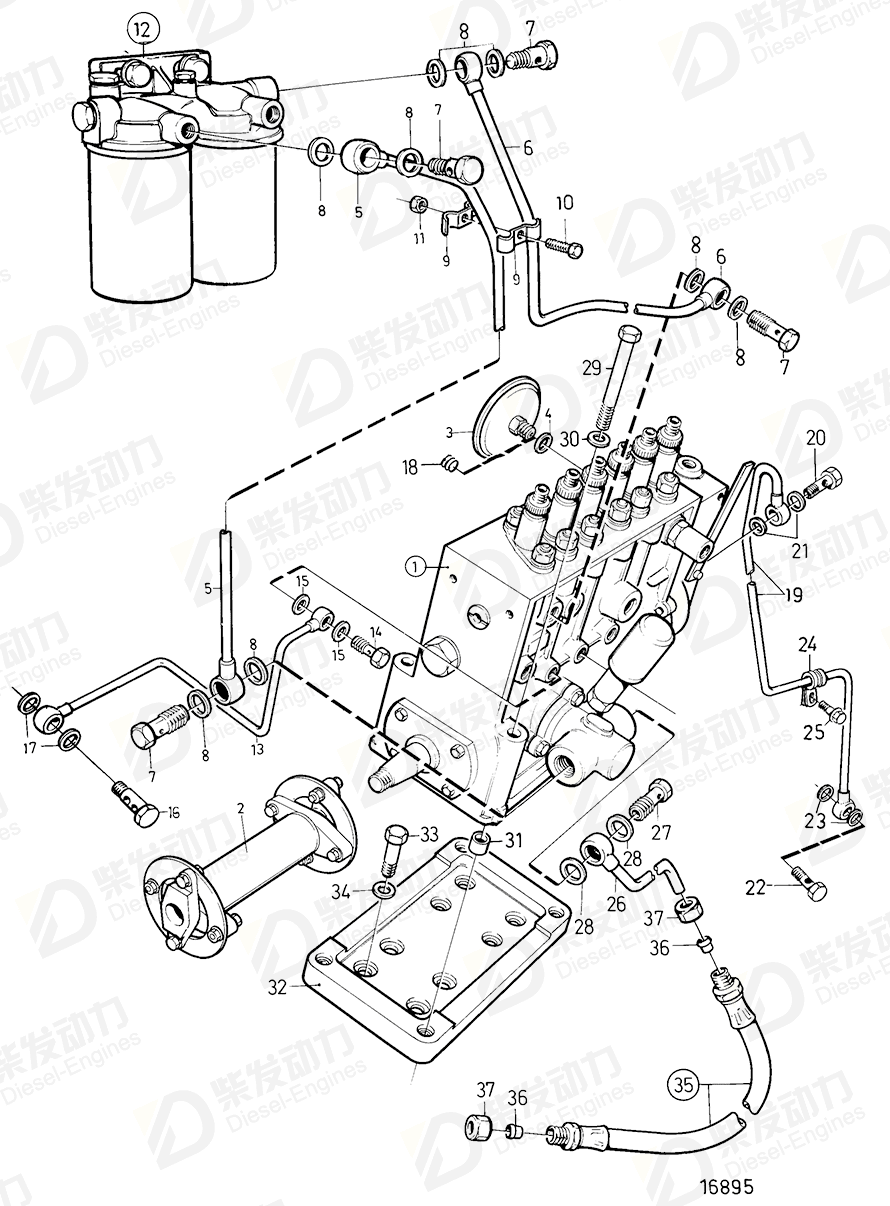VOLVO Injection pump 3803739 Drawing